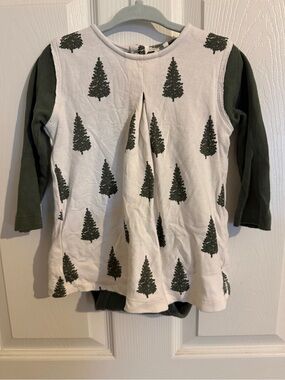 Kate Quinn pleated dress with bodysuit-forest pine 18/24 mos
